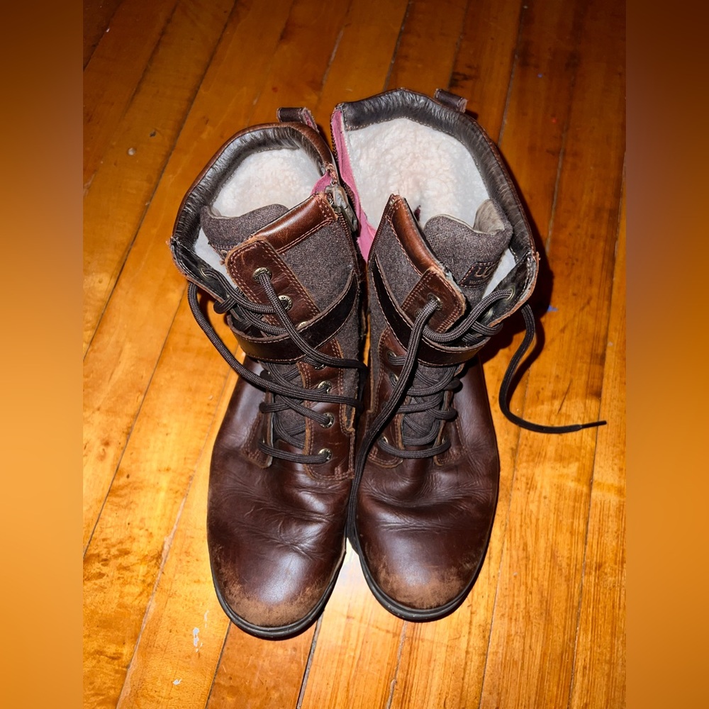 UGG Leather Distressed Boots, Fleece Lined